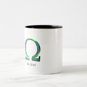 私は初めと終わりの暴露の22:13です ツートーンマグカップ (中央)