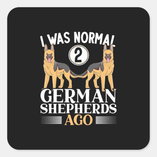 私は前に普通のドイツの羊飼いだった スクエアシール (正面)