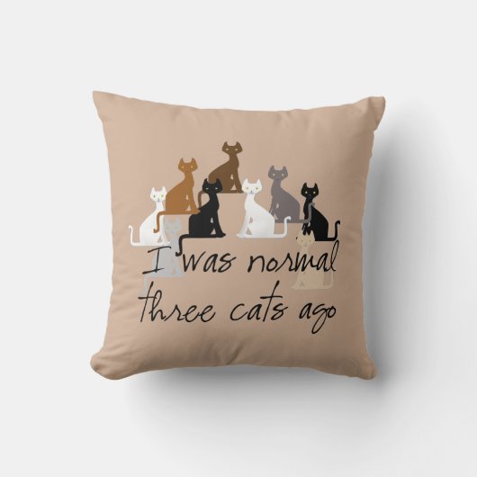 私は前に正常な猫3匹でした クッション (正面)