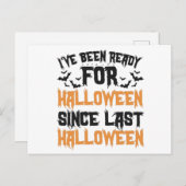 私は前回のハロウィーンからハロウィーンの準備ができている 案内ポストカード (正面/裏面)