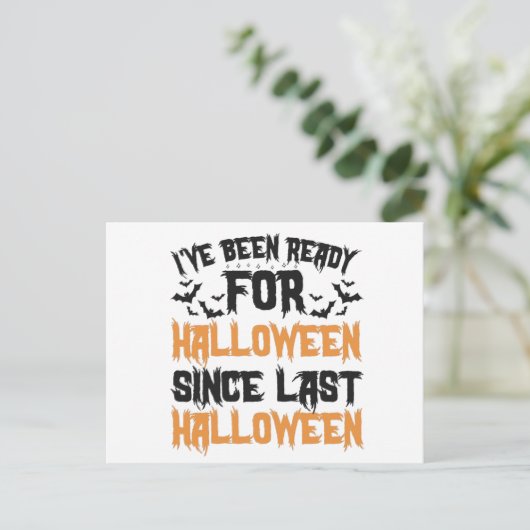 私は前回のハロウィーンからハロウィーンの準備ができている 案内ポストカード (スタンド正面)