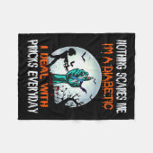 私は前夜を扱う糖尿病の私は何も怖くない フリースブランケット (正面(横))