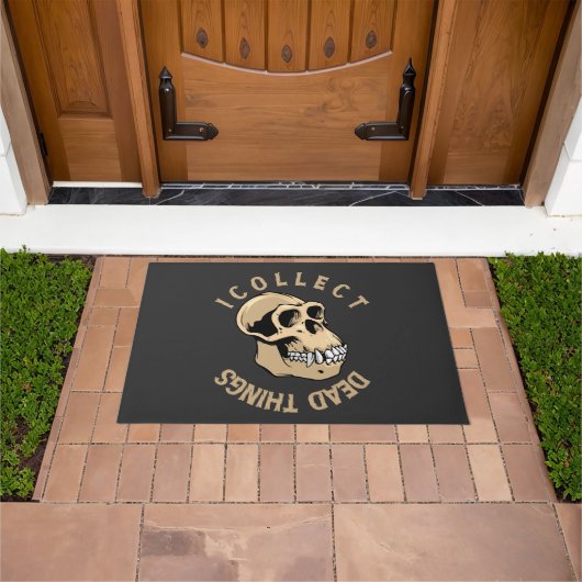 私は剥製の剥製を集おもしろいめている ドアマット (室外)