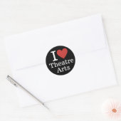私は劇場芸術が大好き ❤️ 学生/教職員用 ラウンドシール (封筒)