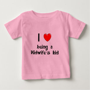 私は助産婦の子供のTシャツであることを愛します ベビーTシャツ