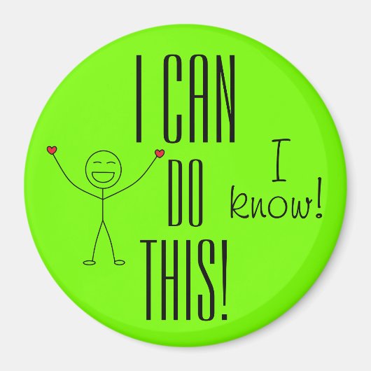 私は励ましの言葉前向きを可愛く出来る マグネット (正面)