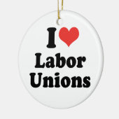 私は労働組合- .PNG --を愛します セラミックオーナメント (左)