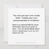 私は勇敢だ – 美しい可愛いおもしろい鳥とハート 招待状 (裏面)