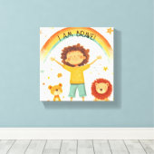 私は勇敢である – 子供たち肯定 キャンバスプリント (インサイチュ (ウッドフロア))