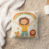 私は勇敢である – 子供たち肯定 クッション (ブランケット)