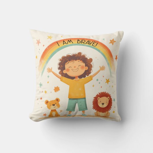 私は勇敢である – 子供たち肯定 クッション (正面)