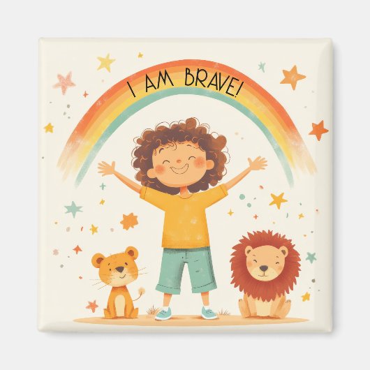 私は勇敢である – 子供たち肯定 マグネット (正面)