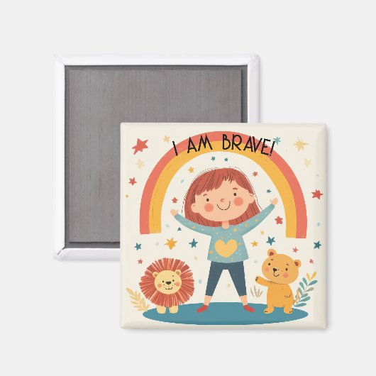 私は勇敢である – 子供たち肯定 マグネット (正面/裏面)
