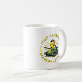 「私は勇敢で強いマグカップでがんと戦う」 コーヒーマグカップ (正面右)