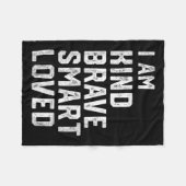 私は勇敢で強頭が切れるい親切な愛モチベーションTeac フリースブランケット (正面(横))