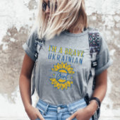私は勇敢なウクライナガールひまわり黄色いブルー Tシャツ