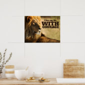 「私は勇気をもって生きる」モチベーション肯定 ポスター (キッチン)