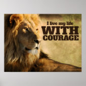 「私は勇気をもって生きる」モチベーション肯定 ポスター (正面)
