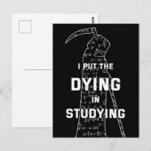 私は勉強に死を置く – 大学のユーモア ポストカード (正面/裏面)