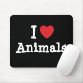 私は動物が大好きカスタムハートパーソナライズされた。 マウスパッド (マウス)