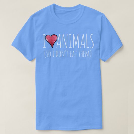 私は動物が好きだから食べビーガン Tシャツ (デザイン正面)