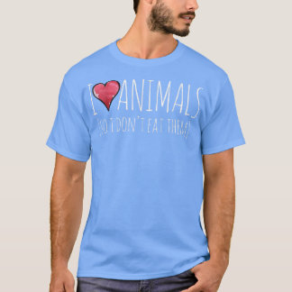 私は動物が好きだから食べビーガン Tシャツ