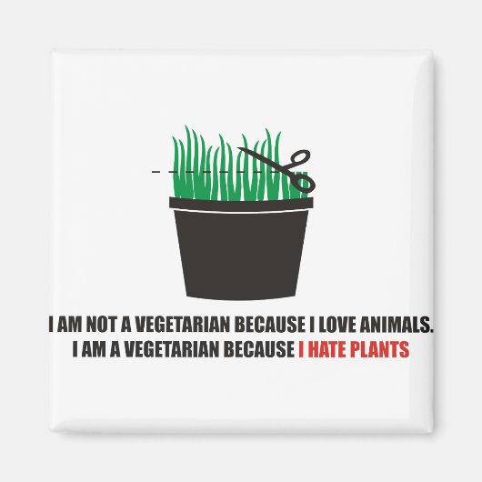 私は動物が好きなのでベジタリアンではない マグネット (正面)