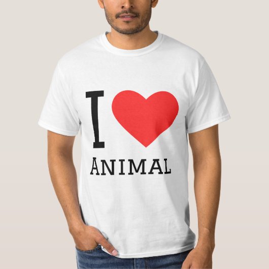 私は動物の正方形のシールが大好き Tシャツ (正面)