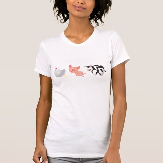 私は動物を愛します! ケチャップを使って Tシャツ (正面)