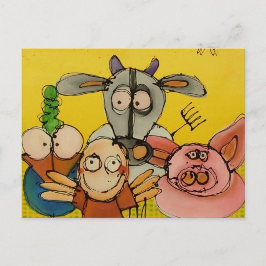 私は動物を愛します ポストカード (正面)