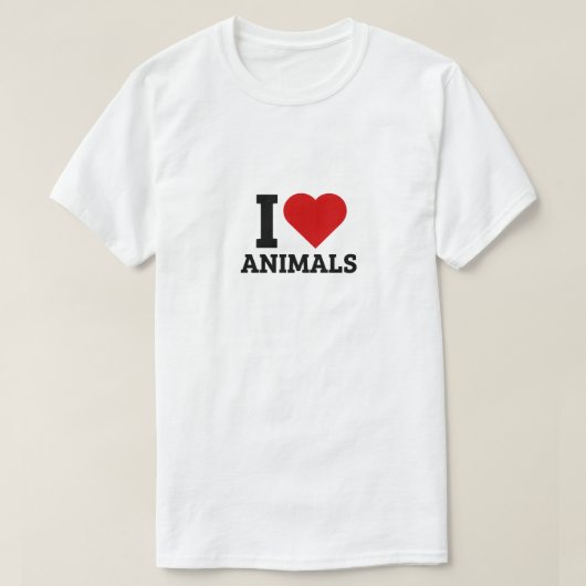 私は動物を愛する – 動物の恋人 Tシャツ (デザイン正面)