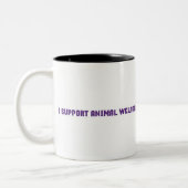 "私は動物保護"のマグ支えます ツートーンマグカップ (左)