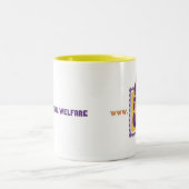 "私は動物保護"のマグ支えます ツートーンマグカップ (中央)