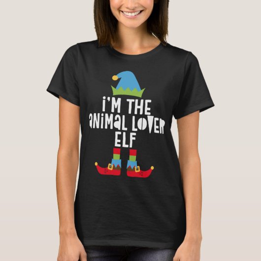 私は動物愛好家小妖精や小人に合うクリスマスコスタム Tシャツ (正面)