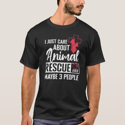 私は動物気にの救助と3人の可能性がある Tシャツ (正面)