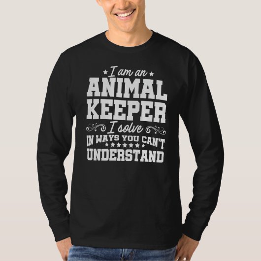 私は動物飼育員である私は問題を解決Zoo Keeper Z Tシャツ (正面)