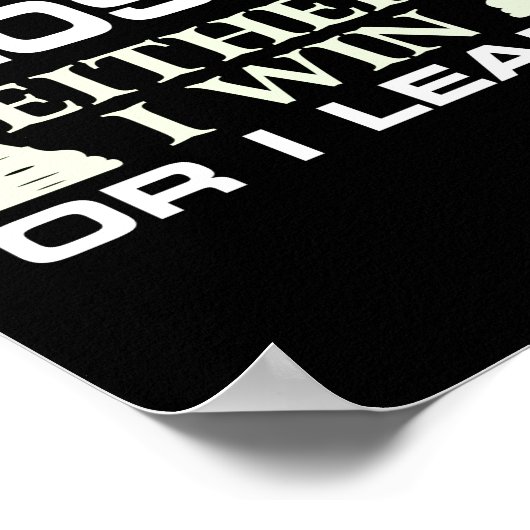 私は勝つかチェスの選手のどちら学も負けない ポスター (角)