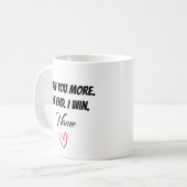 私は勝つ最後にあなたを愛している。名パーソナライズされた前 コーヒーマグカップ (正面左)
