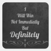 私は勝つ – やる気を起こさせる スクエアシール (正面)