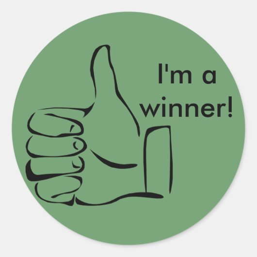私は勝者だ!シールを手に入れる ラウンドシール (正面)