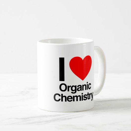 私は化学が大好オーガニックきだ コーヒーマグカップ (正面右)
