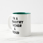 私は化学の先生誇りを持っただ ツートーンマグカップ (正面左)