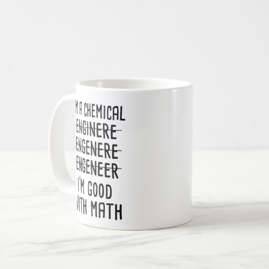 私は化学エンジニアで数学が得意だ コーヒーマグカップ (正面左)