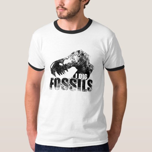 私は化石のTレックスを掘ります Tシャツ (正面)