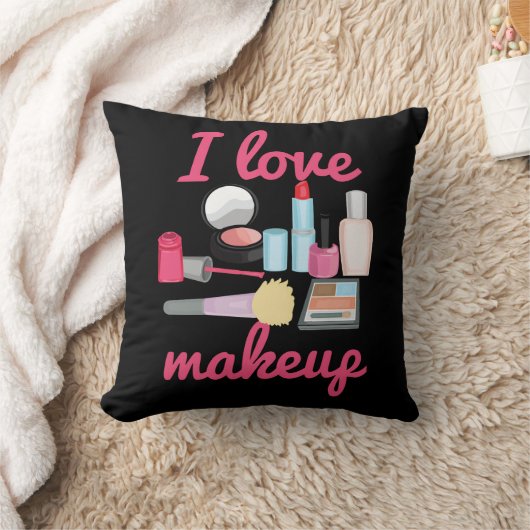 私は化粧の化粧品の装飾的な装飾用クッションを愛します クッション (ブランケット)