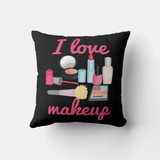 私は化粧の化粧品の装飾的な装飾用クッションを愛します クッション (裏面)