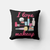 私は化粧の化粧品の装飾的な装飾用クッションを愛します クッション (正面)