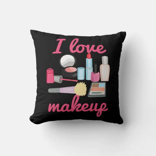 私は化粧の化粧品の装飾的な装飾用クッションを愛します クッション (正面)