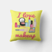 私は化粧の化粧品の装飾的な装飾用クッションを愛します クッション (裏面)