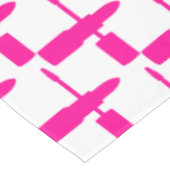 私は化粧の口紅のマスカラの化粧品のショッキングピンクを愛します テーブルクロス (アングル)
